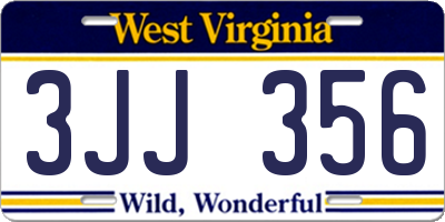 WV license plate 3JJ356