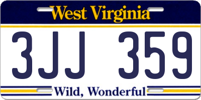 WV license plate 3JJ359