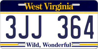 WV license plate 3JJ364