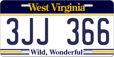 WV license plate 3JJ366