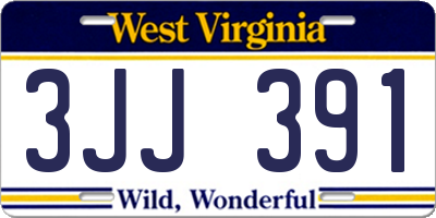 WV license plate 3JJ391