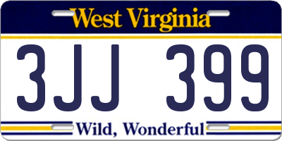 WV license plate 3JJ399