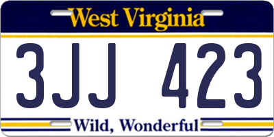 WV license plate 3JJ423