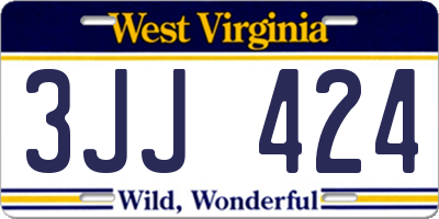 WV license plate 3JJ424