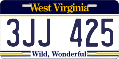 WV license plate 3JJ425