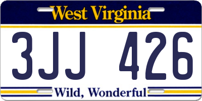 WV license plate 3JJ426