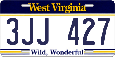 WV license plate 3JJ427