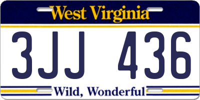 WV license plate 3JJ436