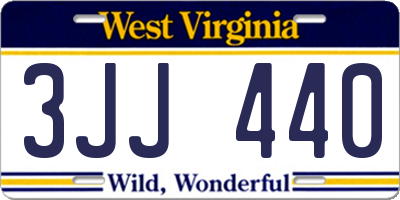 WV license plate 3JJ440