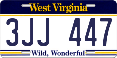 WV license plate 3JJ447