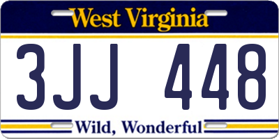 WV license plate 3JJ448