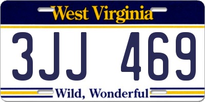 WV license plate 3JJ469