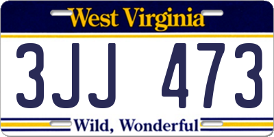 WV license plate 3JJ473