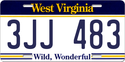 WV license plate 3JJ483