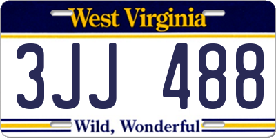 WV license plate 3JJ488