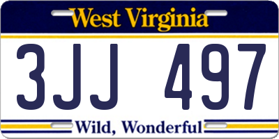 WV license plate 3JJ497