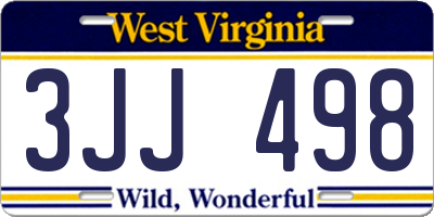 WV license plate 3JJ498