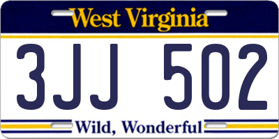 WV license plate 3JJ502