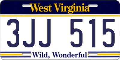 WV license plate 3JJ515