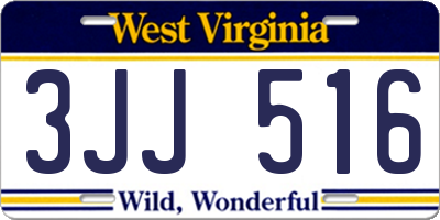 WV license plate 3JJ516