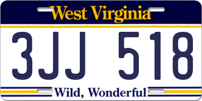 WV license plate 3JJ518