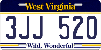 WV license plate 3JJ520