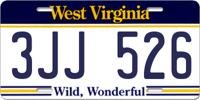 WV license plate 3JJ526