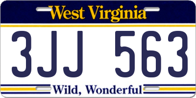WV license plate 3JJ563