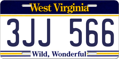 WV license plate 3JJ566