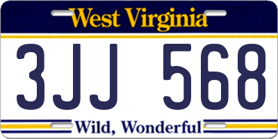 WV license plate 3JJ568