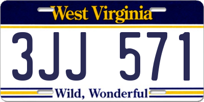 WV license plate 3JJ571