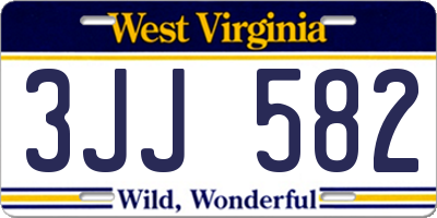 WV license plate 3JJ582