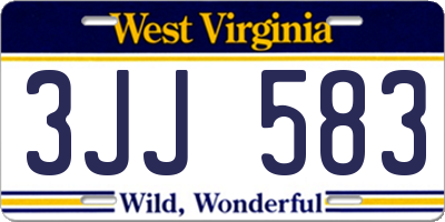 WV license plate 3JJ583