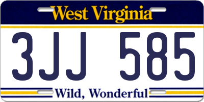 WV license plate 3JJ585