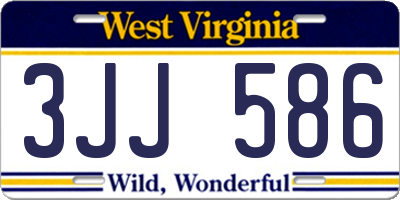 WV license plate 3JJ586