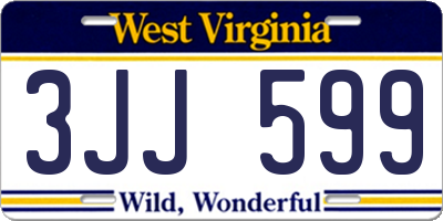 WV license plate 3JJ599