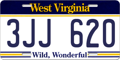 WV license plate 3JJ620