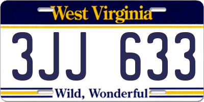 WV license plate 3JJ633