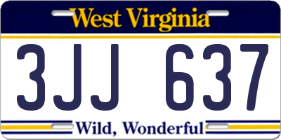 WV license plate 3JJ637
