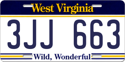 WV license plate 3JJ663