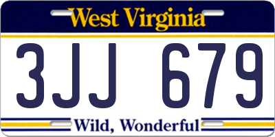 WV license plate 3JJ679