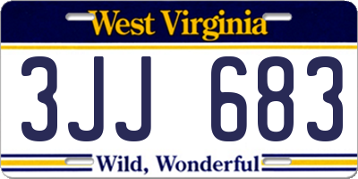 WV license plate 3JJ683