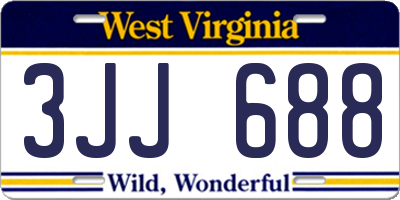 WV license plate 3JJ688