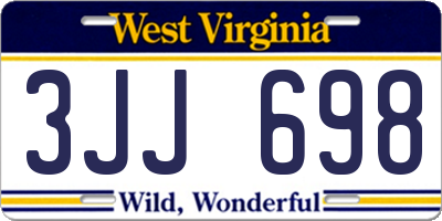 WV license plate 3JJ698