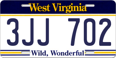 WV license plate 3JJ702