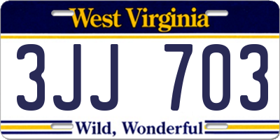 WV license plate 3JJ703