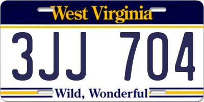 WV license plate 3JJ704
