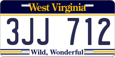 WV license plate 3JJ712