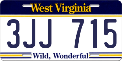 WV license plate 3JJ715