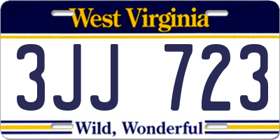 WV license plate 3JJ723